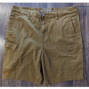 EDDIE BAUER Men’s Cargo Shorts Size 36 Color Golden Brown Regular Fit w/ Stretch